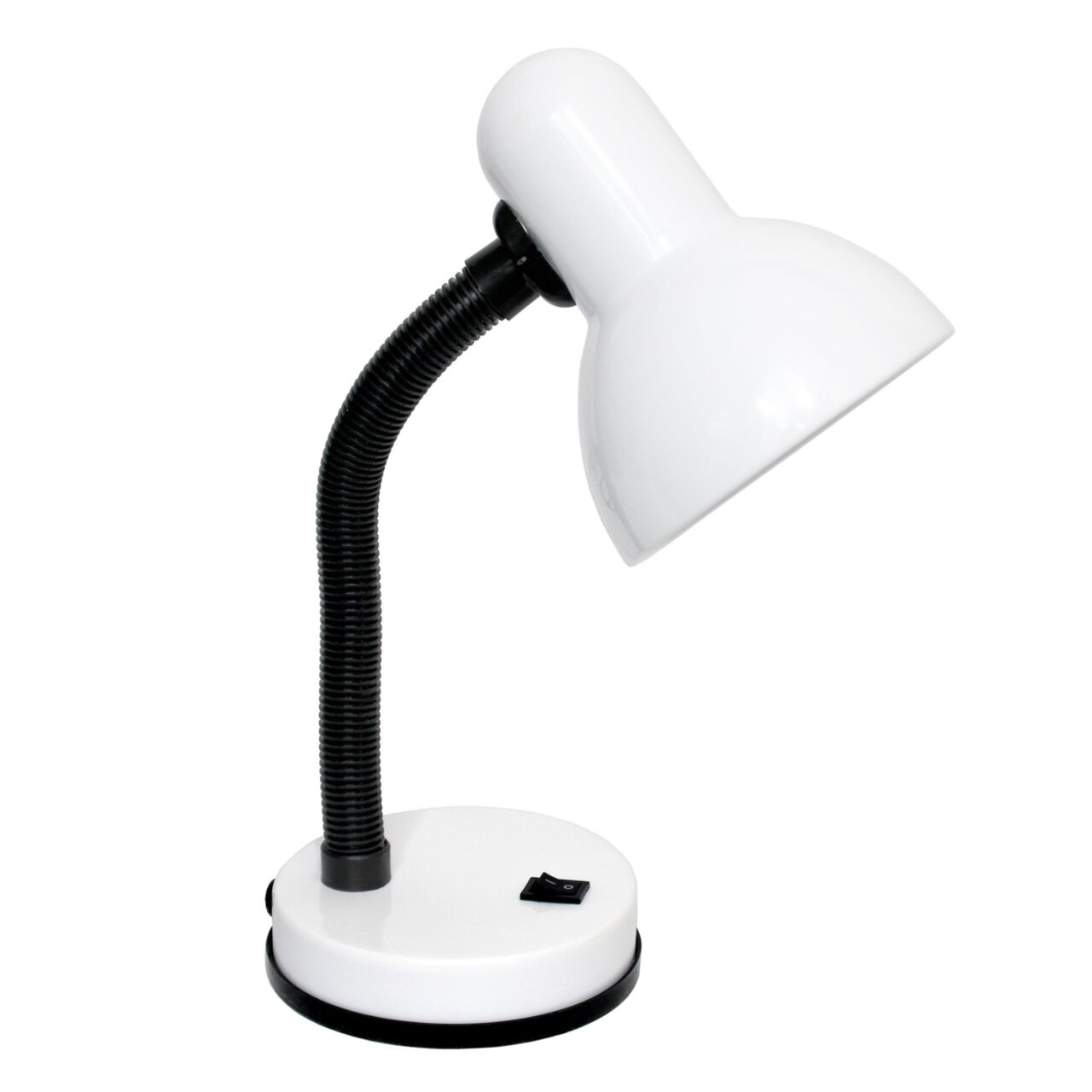 Creekwood Home Essentix 14.25" Fundamental Metal Desk Task Lamp And Bowl Shaped Shade With Flexible Gooseneck For Desk, Nightstand,
